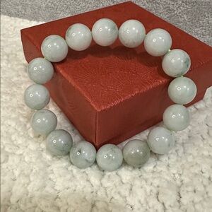 Burmese Jadeite Jade Beaded Bracelet 13MM